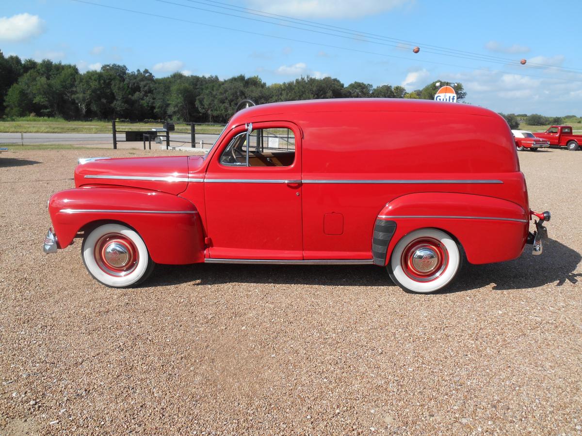 Rare 1946 Ford Single Rear Door Panel Van Restored Red